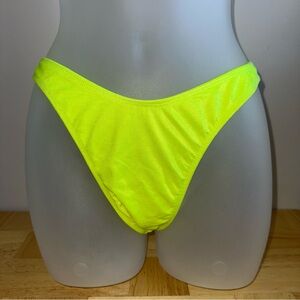 Womens vintage 90s dead stock Jelly Swimwear neon yellow bikini bottoms Sz M NWT